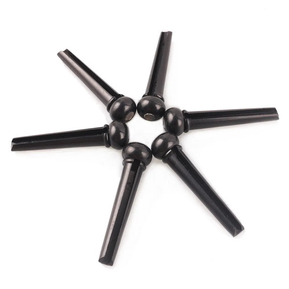 6 шт. акустический мост для гитарных струн шпильки гитары черный ПВХ акустической гитары|bridge pins|musical