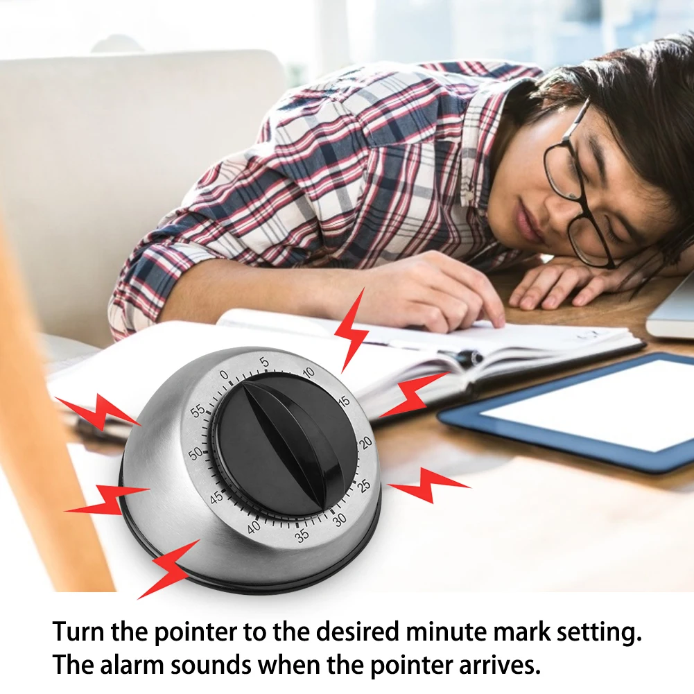 

Long Ring Bell Alarm Loud 60-Minute Kitchen Cooking Wind Up Timer
