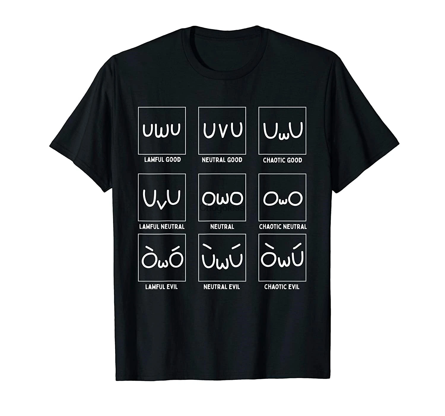 

Owo Chaotic Neutral Alignment Chart Furry Fandom Meme RPG T-Shirt