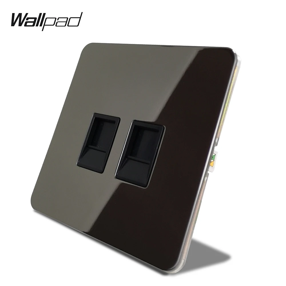 Wallpad черный никель двойной ПК Интернет разъем 2x компьютерный порт RJ45 выход данных