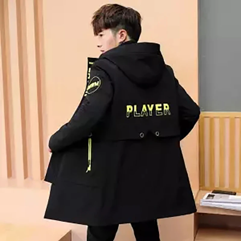Весенние осенние куртки пальто с капюшоном модная повседневная брендовая