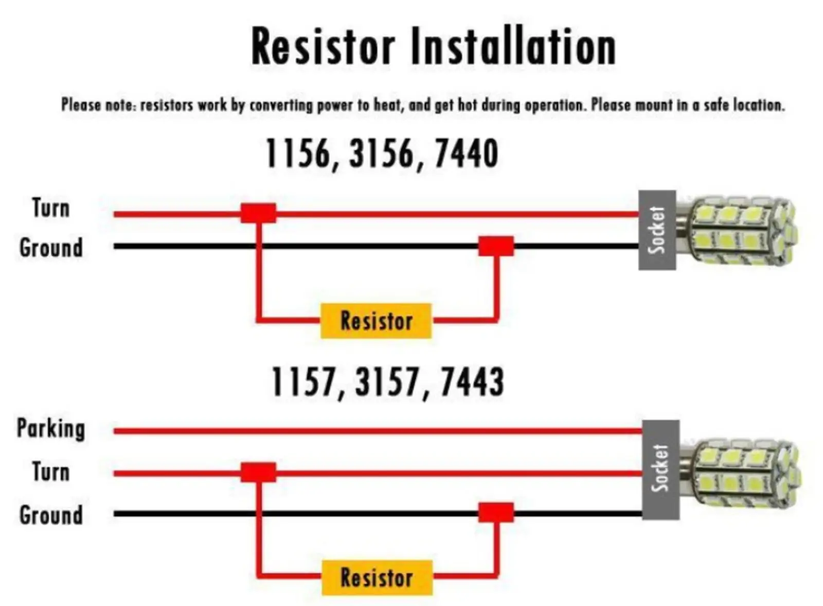 

10x 50W 6 Ohm LED Load Resistor Fix LED Bulb Fast Hyper Flash Resistor Decoder