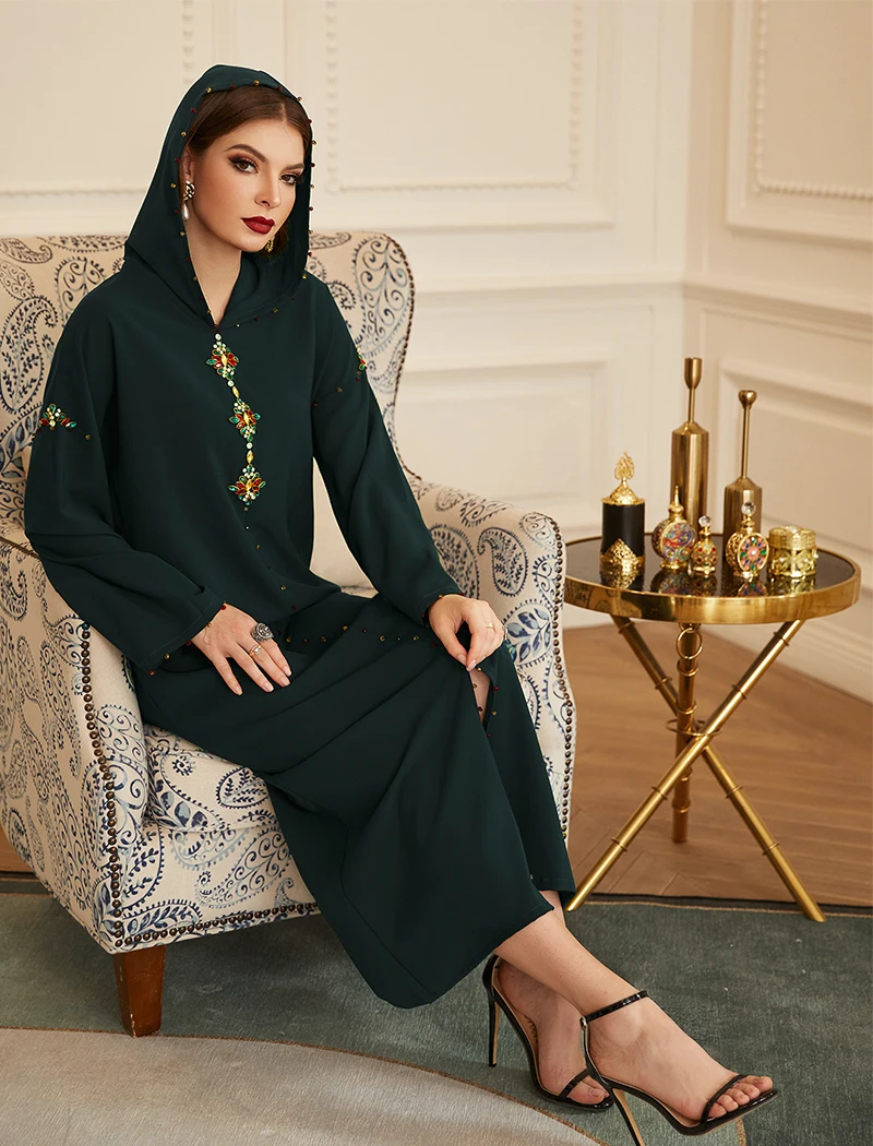 

Eid Moroccan Kaftan Abaya Dubai Turkey Muslim Hijab Dress Abayas for Women Caftan Islamic Clothing Djellaba Femme Robe Musulmane