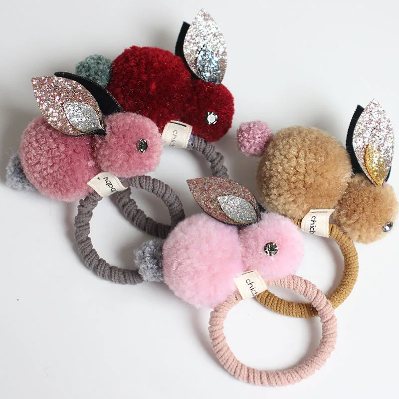 

Little cute cartoon felt three-dimensional little rabbit hair clip plush rabbit ear hair loop daughter hair accessories