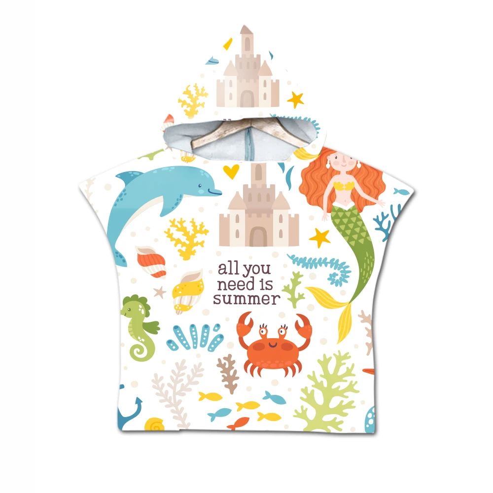 Бесплатная доставка летняя накидка-пончо для купания под морем дельфин Кит