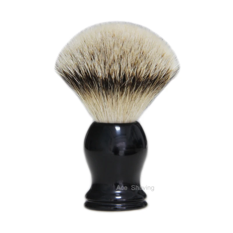 Silvertip badgerHair Badger щетка для бритья волос для лица чистая борода удаляет мыло инструмент для очистки волос черная ручка из смолы - Цвет: Silvertip badgerHair