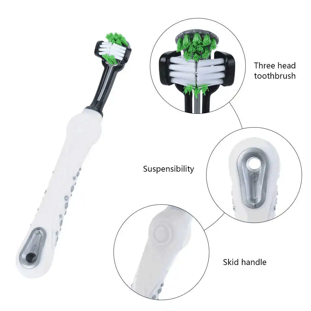 

Pet supplies Three-headed toothbrush multi-angle cleaning Tartar Large dog use