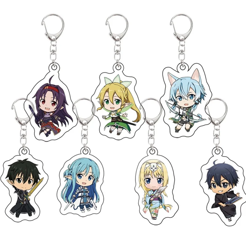 Высококачественный акриловый брелок для ключей с изображением меча из аниме Сан