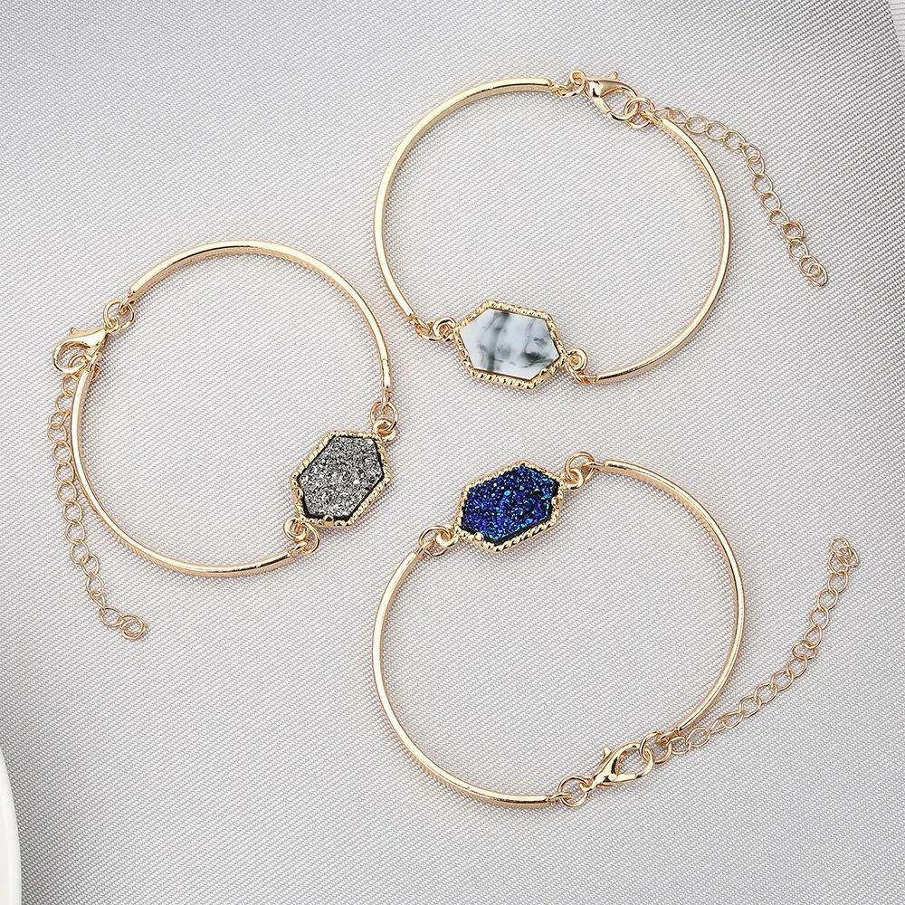 Модная Хрустальная Друза искусственная Мода геометрические шестиугольные