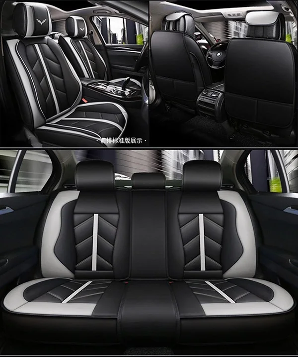 Flash Mat спортивные кожаные чехлы для сидений автомобиля Mitsubishi Все модели outlander pajero grandis ASX pajero galant lancer ex - Название цвета: Black with white