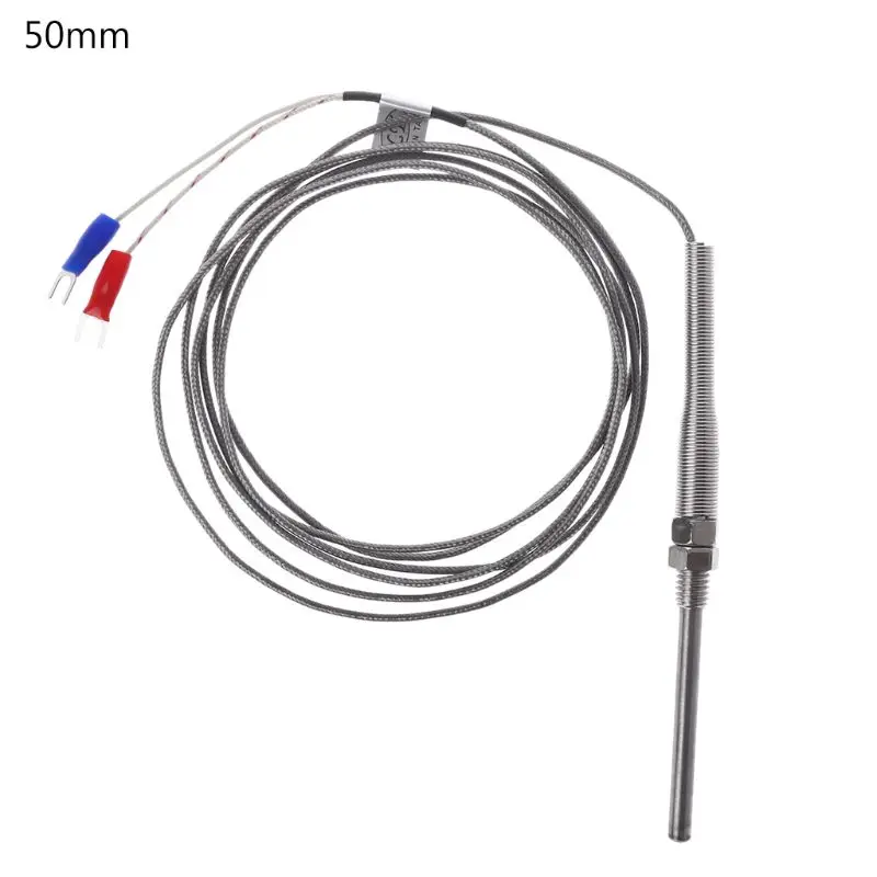 

New K type Thermocouple 2m Cable M8 Thread Temperature Sensor Probe 50mm/100mm/200mm