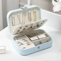 casegrace mini travel jewelry organizer box storage case girl portable pu leather earring ring necklace jewellery case organizer
