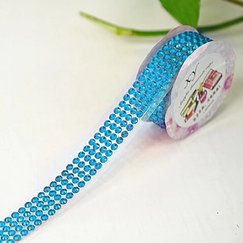 Светло-голубой Fashion Lovely High Quality Self-Adhesive Acrylic Rhinestones Stick On Scrap Booking Craft Sticker Tape P7Ding - Цвет: Светло-голубой
