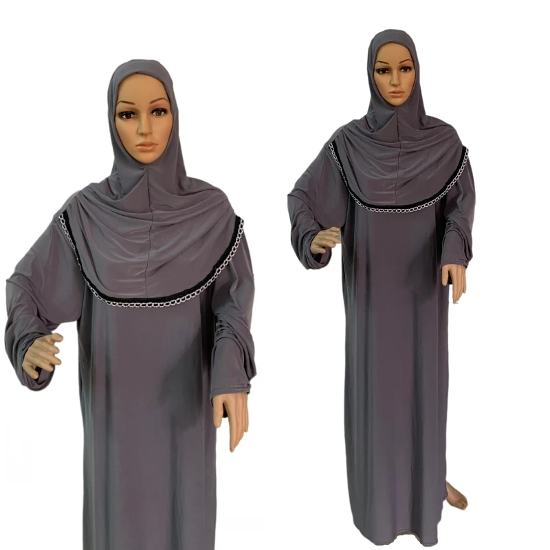 

Female Middle East Muslim Full Cover Abaya Dress Islamic Traditional Hijab Dress Prayer Clothes Set Women Arabia Ramadan Outfits