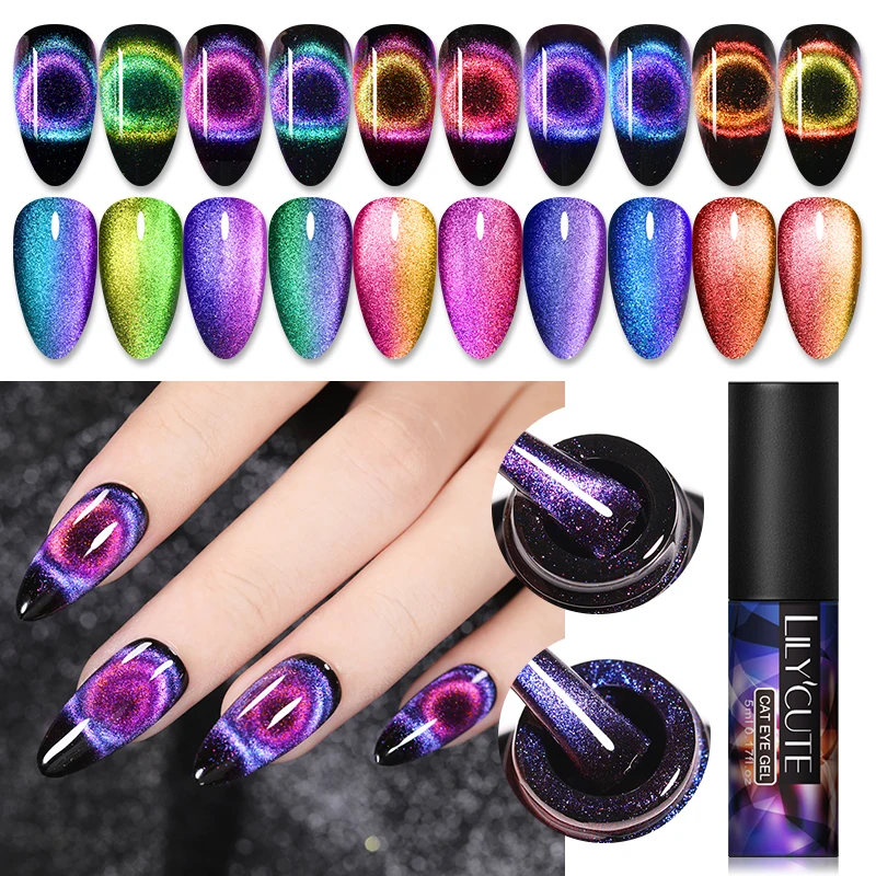 LILYCUTE 9D Galaxy кошачий глаз Магнитный Гель-лак для ногтей Auroras ногтей матовый градиентный стойкий замачиваемый УФ-Гель-лак