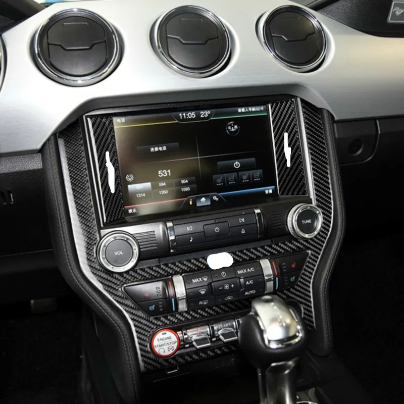 

Fit for Ford Mustang 2015-2017 Carbon Fiber Central Control CD Air Conditioner Decoration Interior modification car accessories