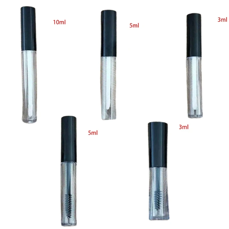 5 шт. прозрачная пластиковая пустая тушь бутылка для блеска губ многоразовый крем