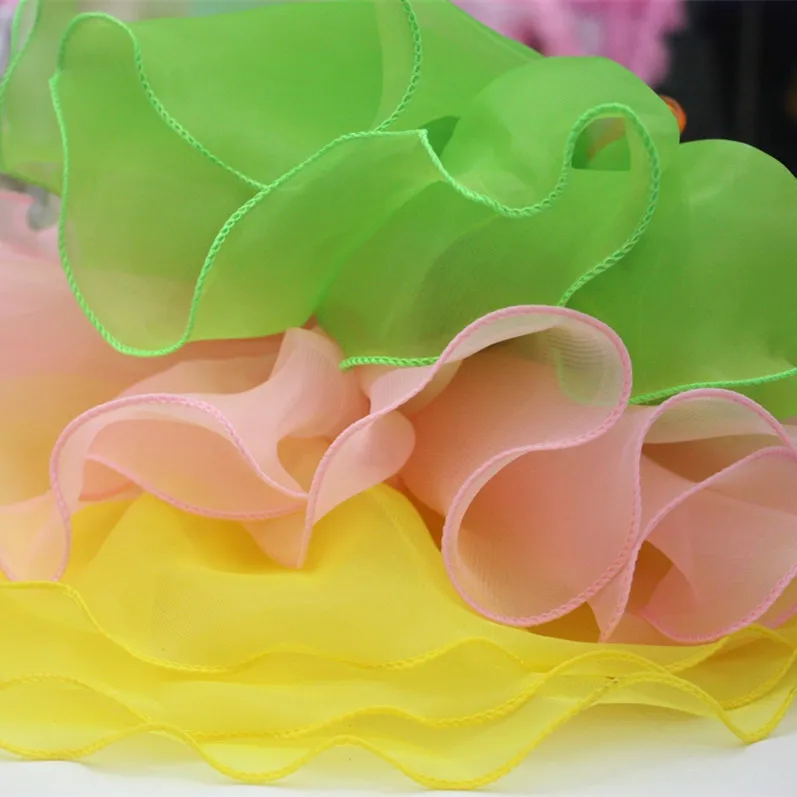 1 м Новая кружевная ткань материалы Тюль 18 см лента желтый розовый зеленый