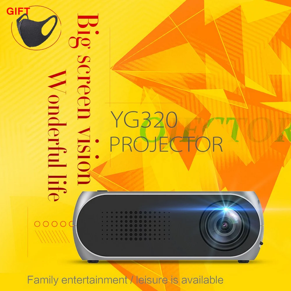 Светодиодный проектор 1080P домашний мини с динамиком для видео кинотеатр