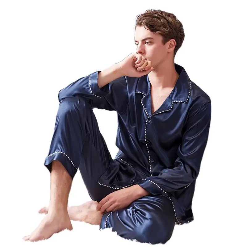 Пижама из искусственного шелка весна-осень новинка шелковая одежда для сна