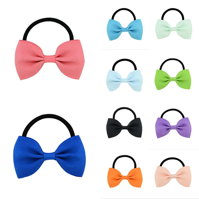 Лидер продаж Детские милые яркие заколки-пряжки с бантиками однотонные ленты