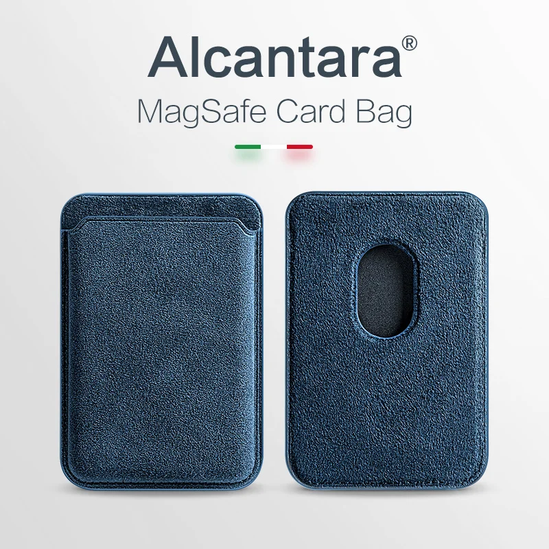 

SanCore Алькантара кошелек для MagSafe Магнитная сумка для карт для iPhone 12 12Pro 12Pro MAX 12Mini чехол задняя крышка Держатель карт
