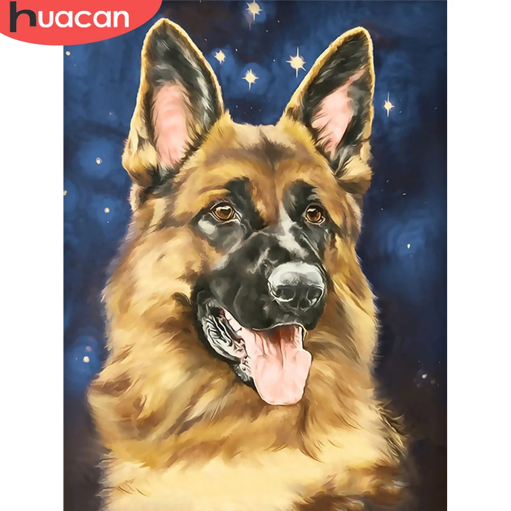 

HUACAN 5D DIY Diamond Painting Dog Full Square Round Drill Diamond Embroidery Animal Picture Of Rhinestone Handicraft Wall Art