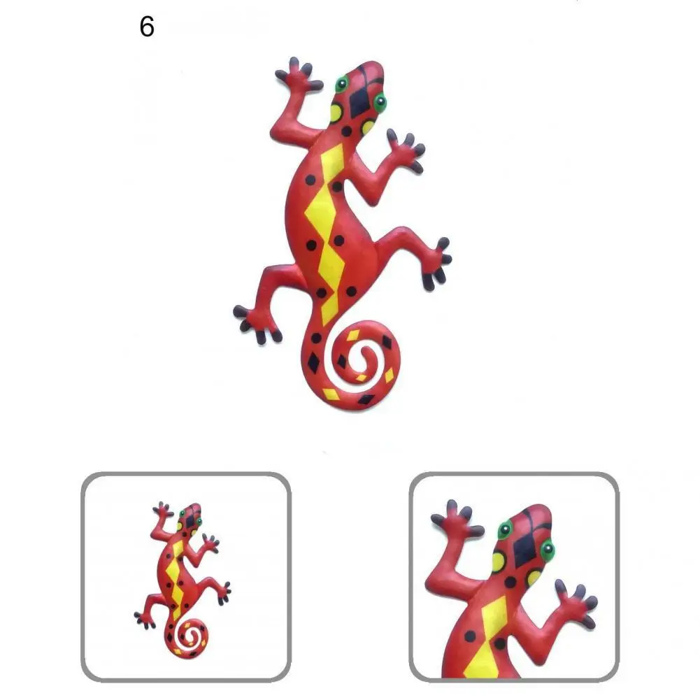 

No Odor Long Lasting Metal Gecko Statue Wall Garden Art Decorations for Home