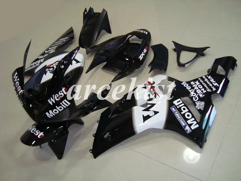 

Новый ABS литья под давлением Полный обтекатели комплект подходит для kawasaki Ninja ZX6R 636 2003 2004 03 04 6R пользовательские WEST