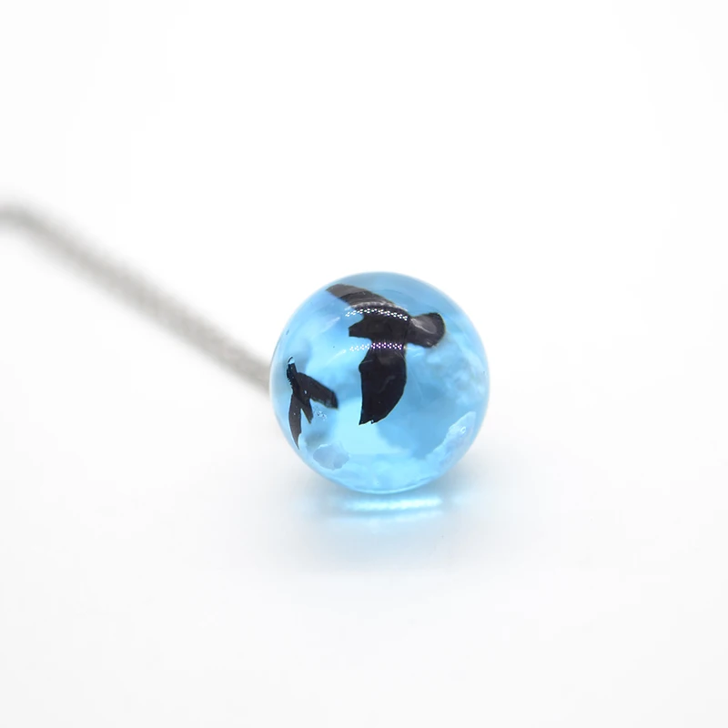 12 шт. 2 птицы прозрачный шар из смолы кулон ожерелье дамы голубое небо белое