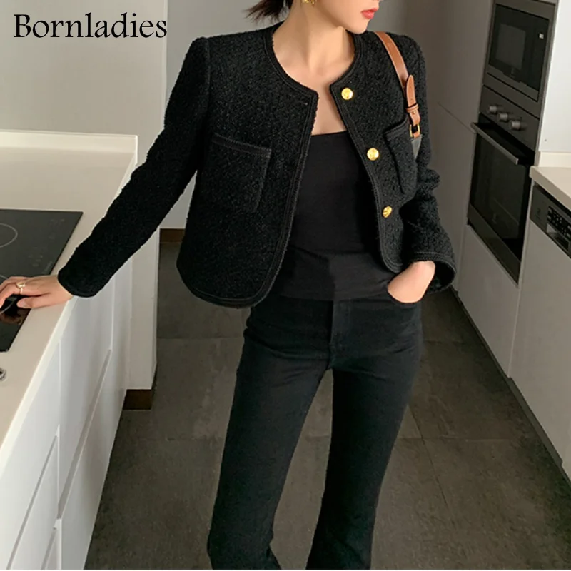 Bornladies шикарный свободный женский корейский Стильный короткий Блейзер осенний