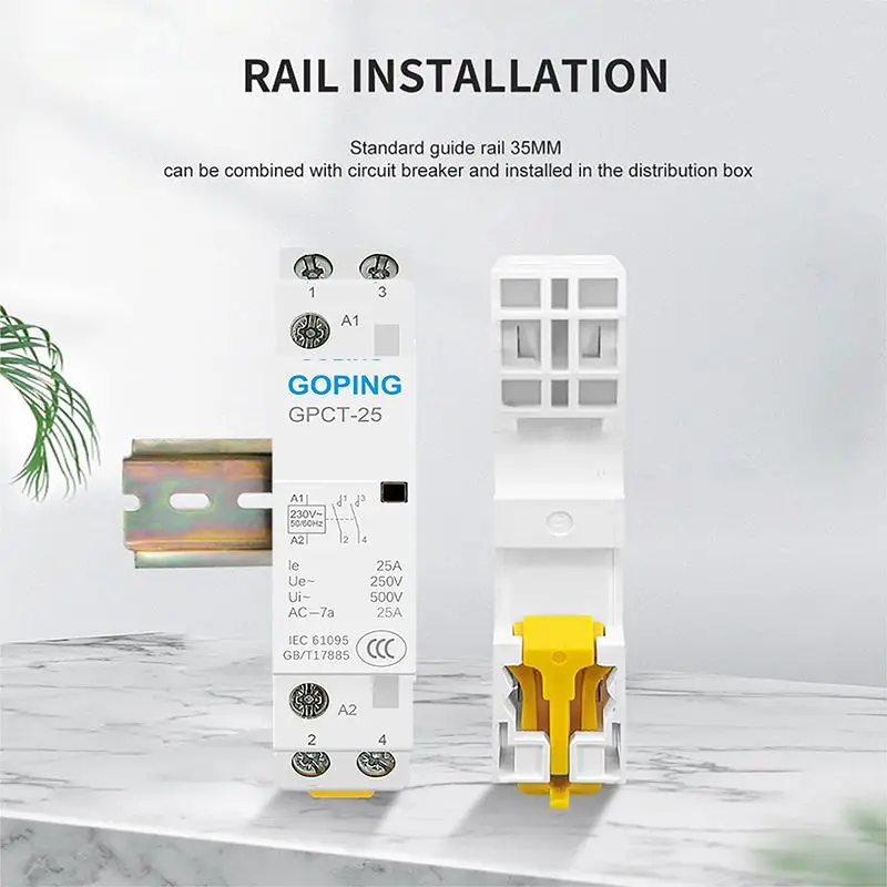 

Trilho guia do contator domstico de controle manual AC modular tipo 2p 16a 20a 25a 2no ou 2nc 220v