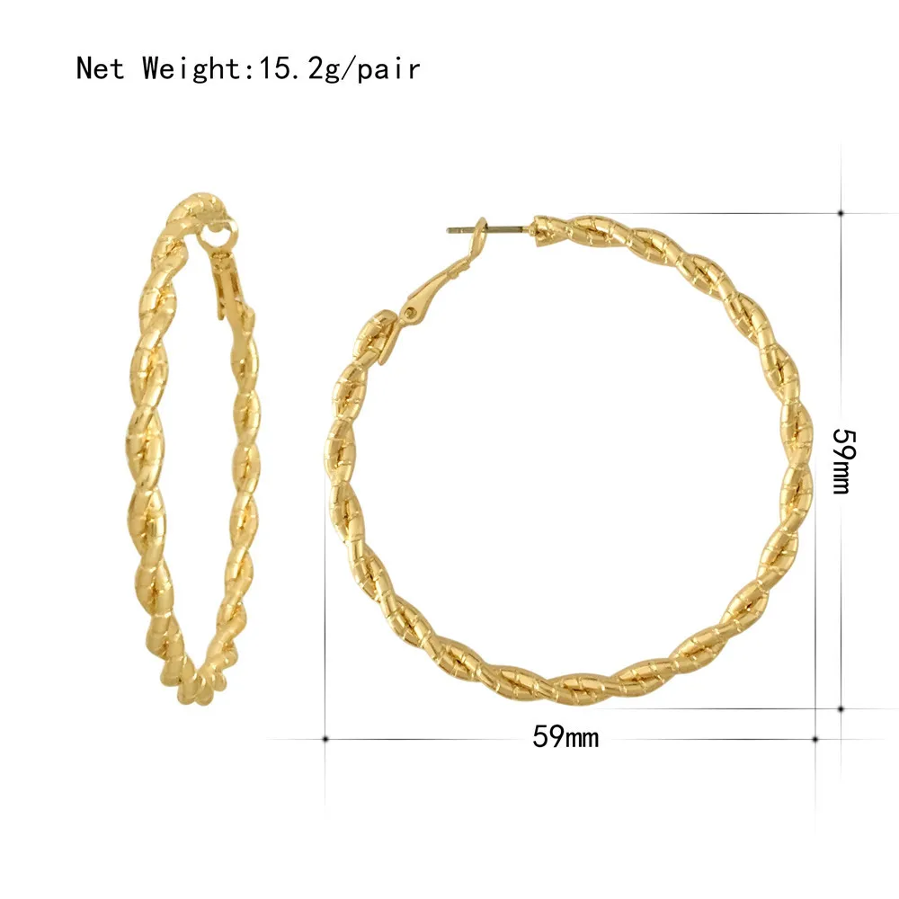 

Punk Big Size Hoop Earrings Brincos Trendy Party Exaggerated Gold Color Round Circle Earrings for Women Jewelry