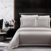 luxury 4pcs duvet cover set bed sheet pillowcase 1000tc egyptian cotton gold grey silky soft premium bedding set queen king size