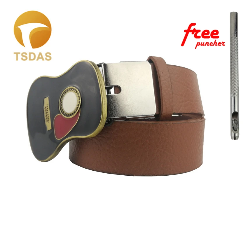 Бесплатная доставка металлический музыкальный ремень пряжки гитара модель