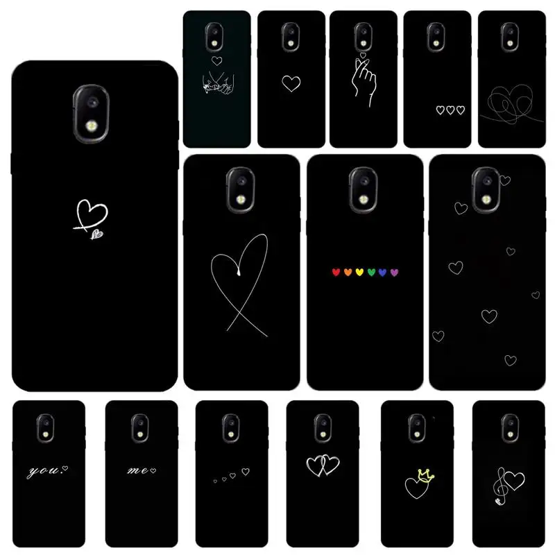 Чехол для телефона Yinuoda с черными Простыми линиями сердечками Samsung Galaxy J7 J6 J6PLUS J8 J4