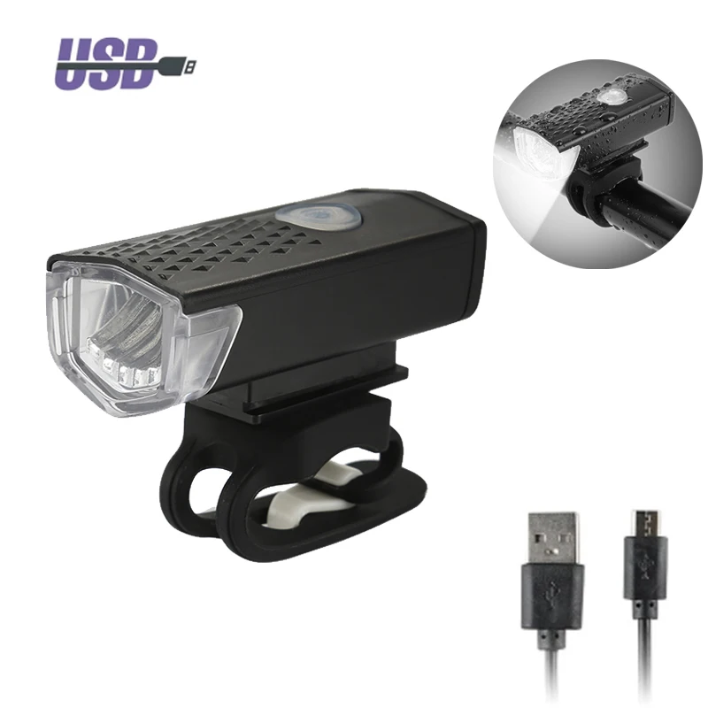 

Outdoor Bike Bicycle 300 Lumens 3 Modes Light USB LED Rechargeable Mountain Cycle Front Back Headlight Lamp Flashlight Lantern