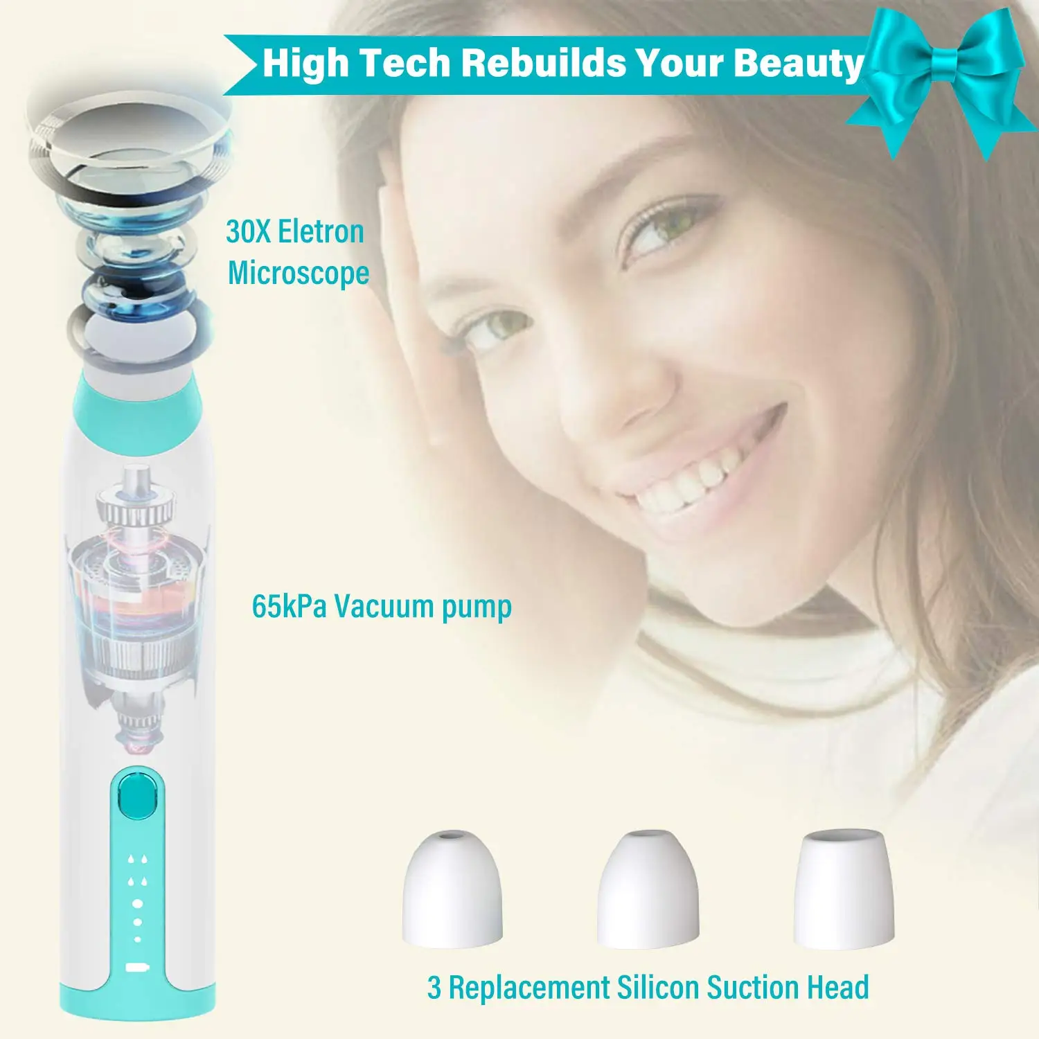 

2021 Visual Blackhead Remover Pore Vacuum Visible Facial Pore Cleaner Acne Extractor Probes Suction Beauty Tools Dropshipping