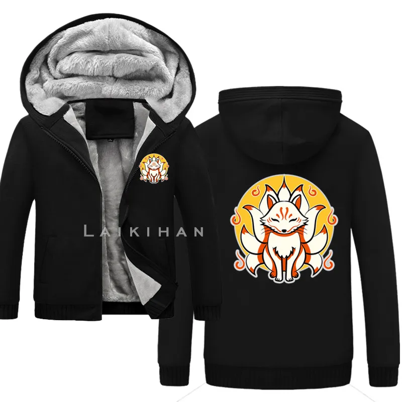 Толстовка мужская утепленная кофта с капюшоном в стиле хип-хоп чёрная японская