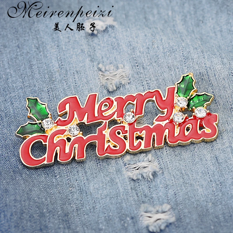 Meirenpeizi Merry Christmas Броши Булавки милый Санта Клаус шляпа перчатки колокольчики носки пончики Конфета Эмаль Булавка значки брошь
