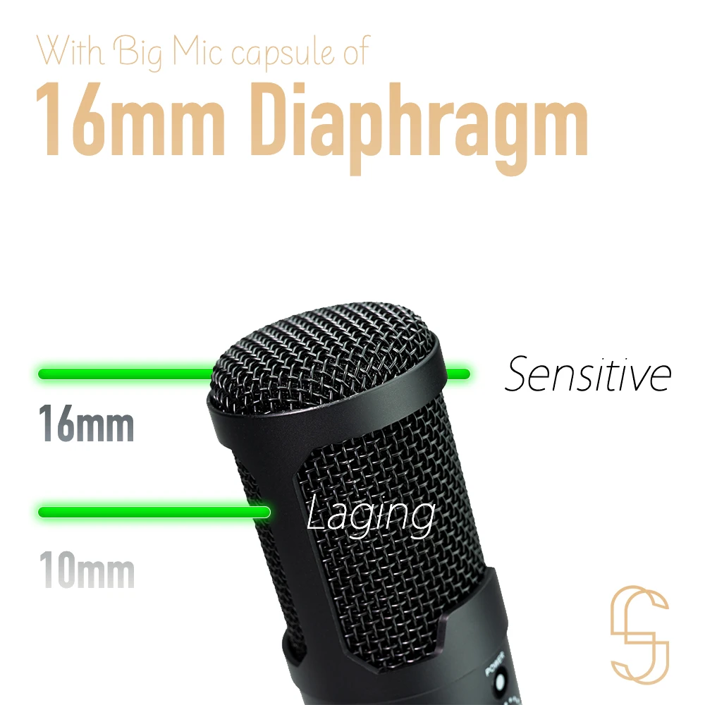 Конденсаторный USB-микрофон HISINGWELL студийная запись голоса YouTube совместим с