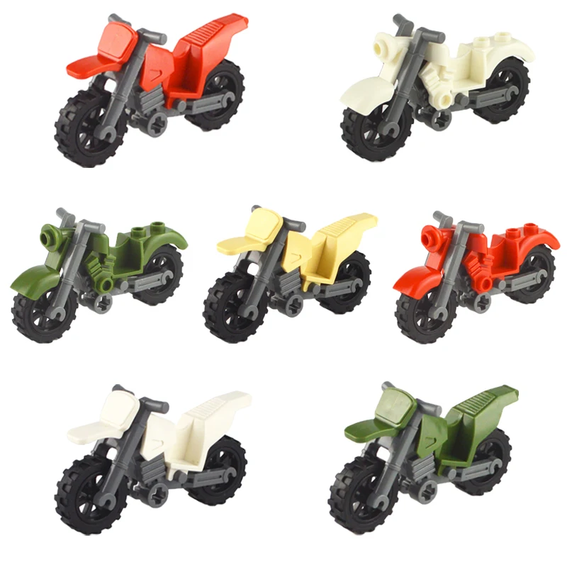 MOC Город 4 Цвет Гоночный Мотоцикл Модель SWAT Части Строительные Блоки Военная Техника Аксессуары Детские Игрушки.