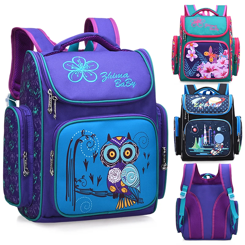 

OKKID Children school bags russia style elementary school backpack for girls flower book bag animal print schoolbag kids gift