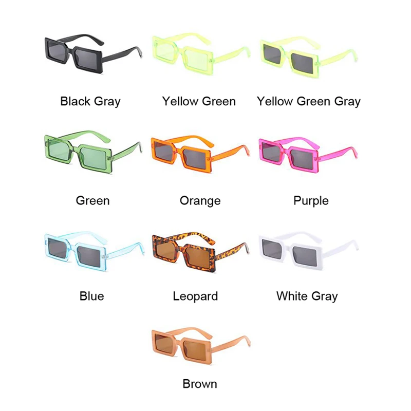 

Transparent Ocean Small Square Sunglasses Women Vintage Brand Designer Rectangle Frame Shades Female Oculos De Sol