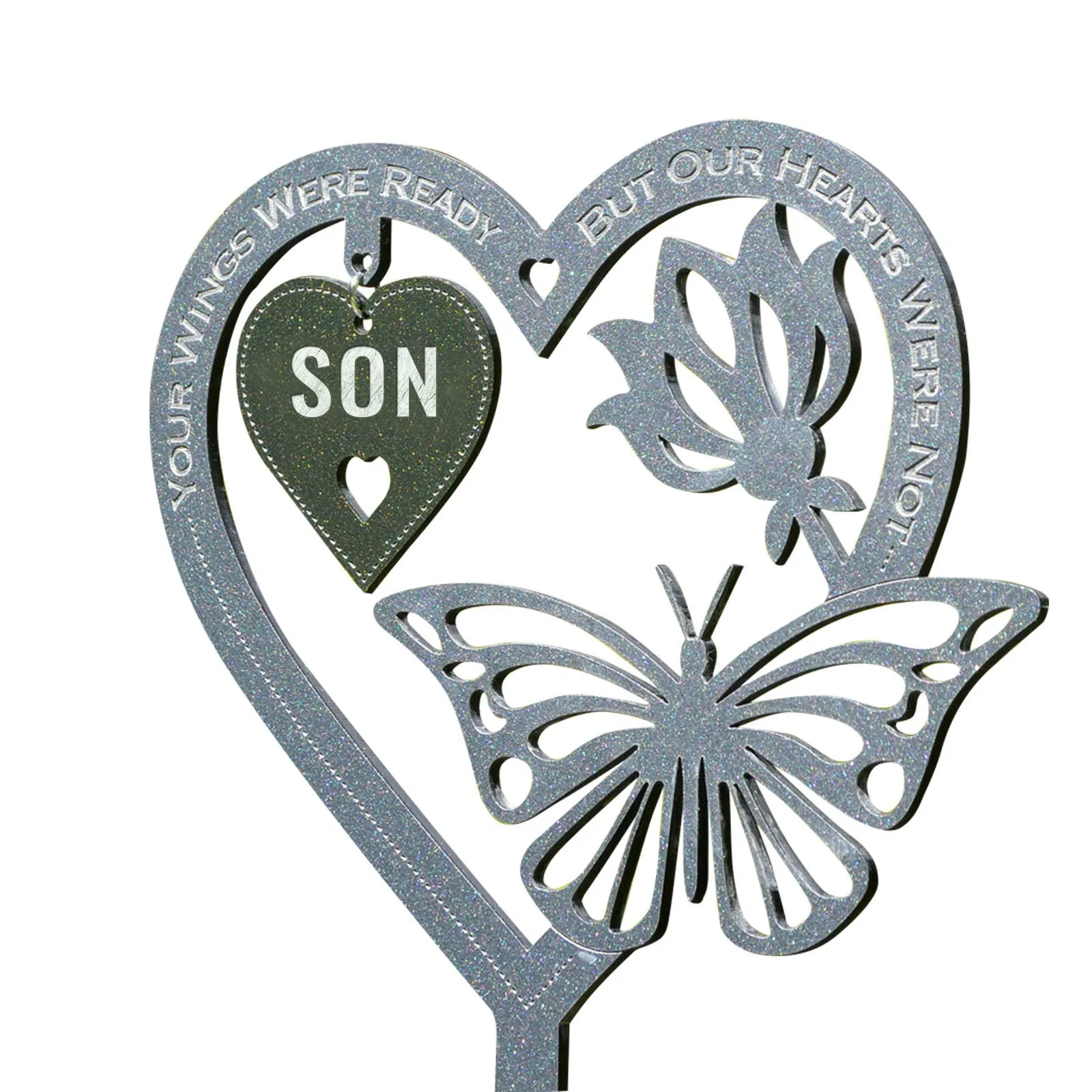 

Memorial Butterfly Garden Plaque Father's Day Door Sign Lawn Ornament Gift For Dad Husband Weatherproof Home Decoration Mom