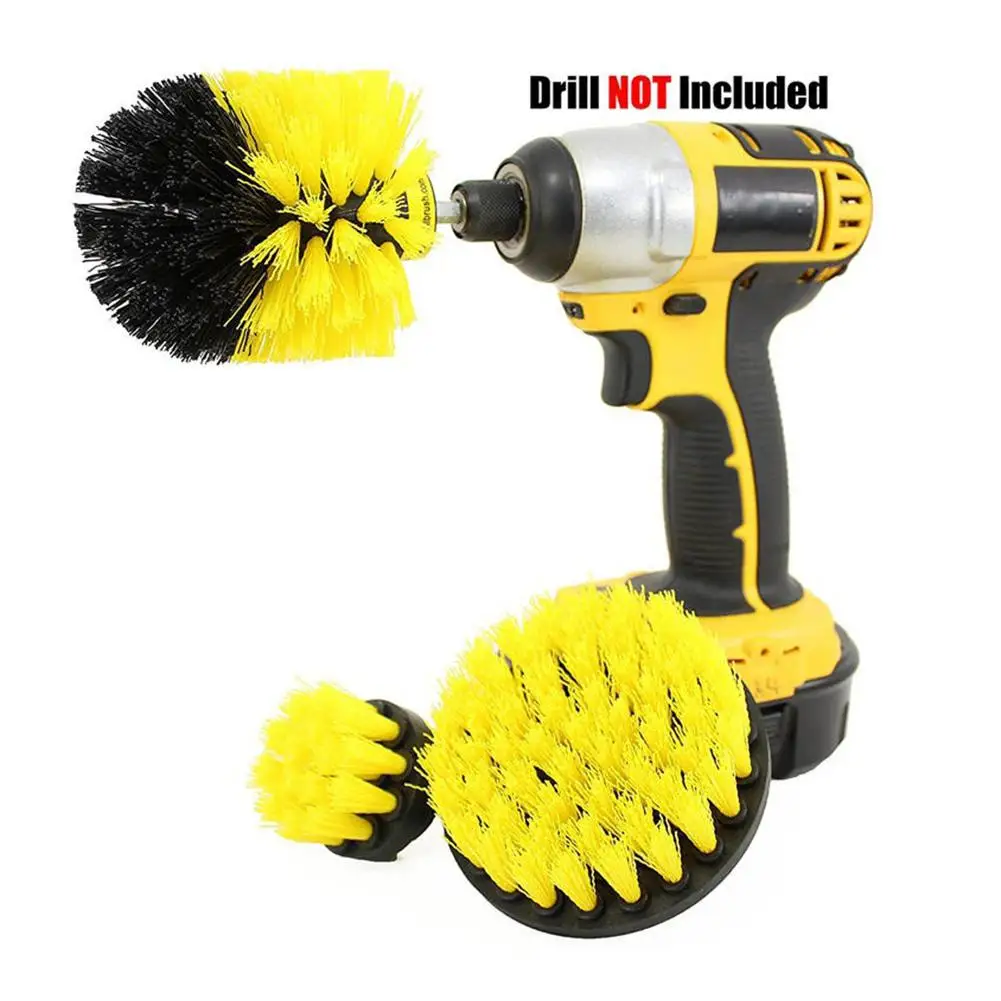

3pcs Electric Drill Cleaning Brushes for Bathroom Surfaces Tub Shower Tile Cleaner Scrubbing Kitchen Auto Care Cleaning Tools