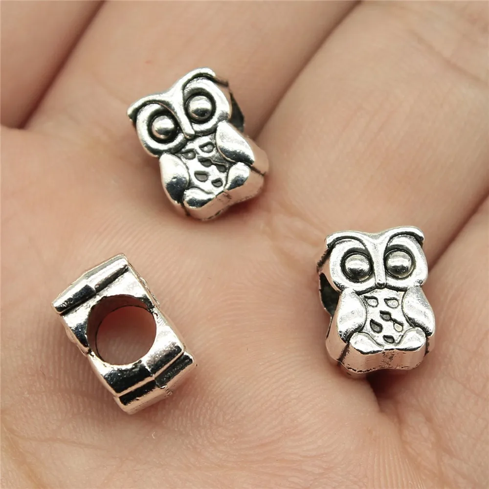 10 шт., бусины с большим отверстием, 11x8x7 мм