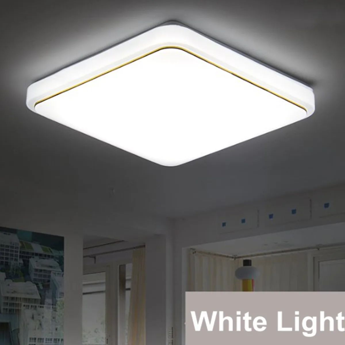 Lámpara de techo LED cuadrada acrílica moderna, accesorio de iluminación para sala de estar, dormitorio, cocina, Panel empotrado de montaje en superficie, 12/18W