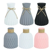 1PC Plastic Modern Vase Artificial Flowers Vase Bottle Fake Flower Pot Tabletop Flower Basket Wedding Decoration for Home Decor
