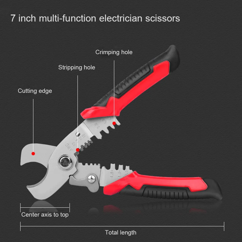 

6/7 Inch Pliers DIY Electrician Tools Multifunctional Wire Stripper Crimping Pliers F-Best